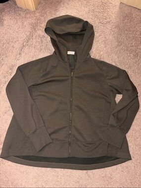 Women's Hooded Zip-Front Utility Jacket in Dark Olive